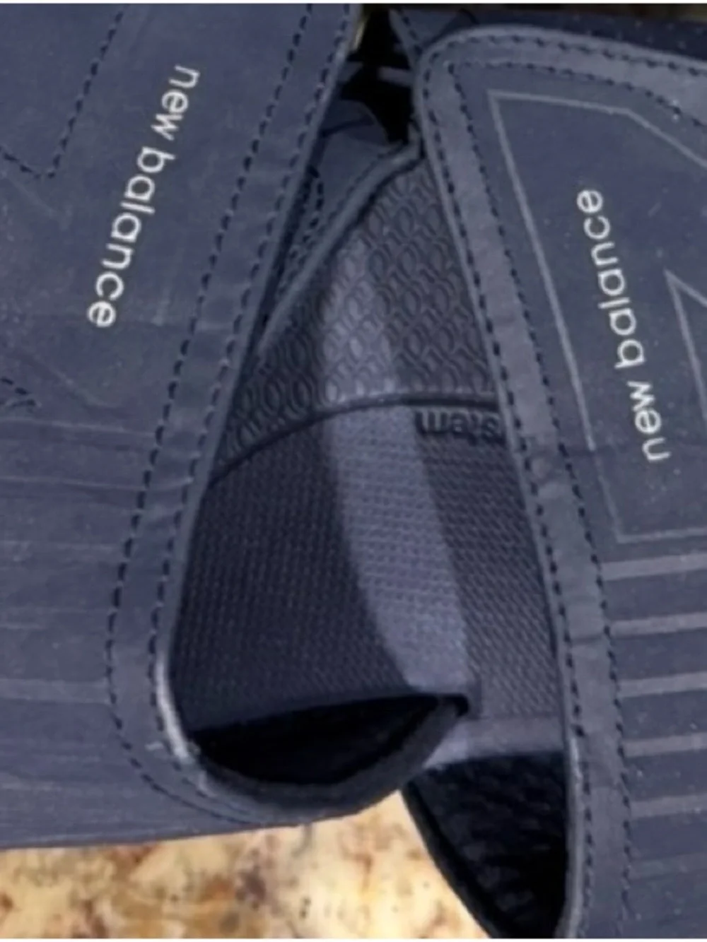 New Balance Navy Slide Sandals with Textured Footbed